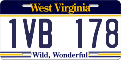 WV license plate 1VB178