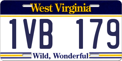 WV license plate 1VB179