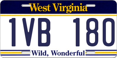 WV license plate 1VB180