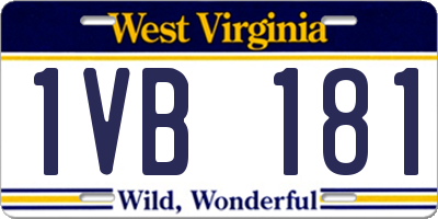 WV license plate 1VB181