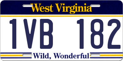 WV license plate 1VB182
