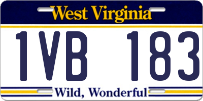 WV license plate 1VB183