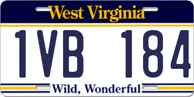 WV license plate 1VB184
