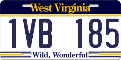 WV license plate 1VB185