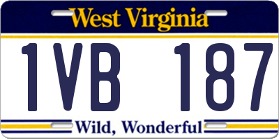 WV license plate 1VB187