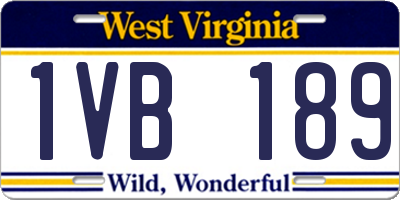 WV license plate 1VB189