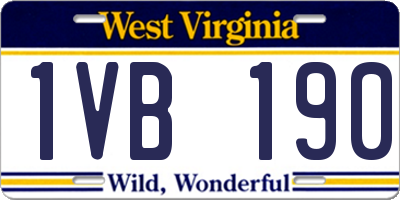 WV license plate 1VB190