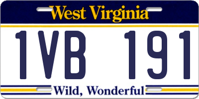 WV license plate 1VB191