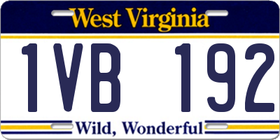 WV license plate 1VB192