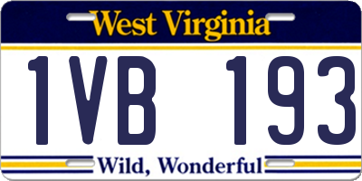 WV license plate 1VB193