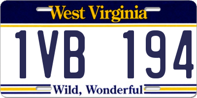 WV license plate 1VB194