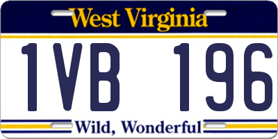 WV license plate 1VB196