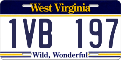 WV license plate 1VB197