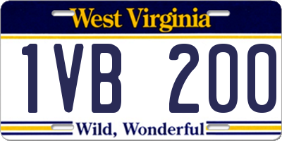 WV license plate 1VB200