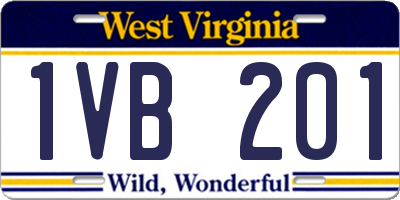 WV license plate 1VB201
