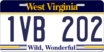 WV license plate 1VB202