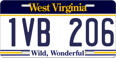 WV license plate 1VB206