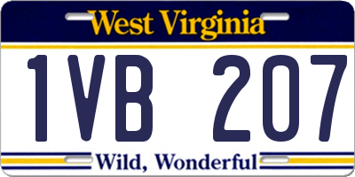 WV license plate 1VB207
