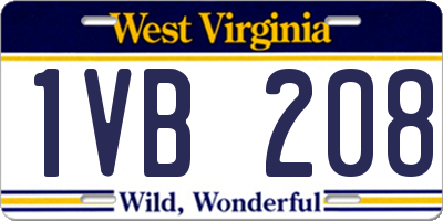 WV license plate 1VB208