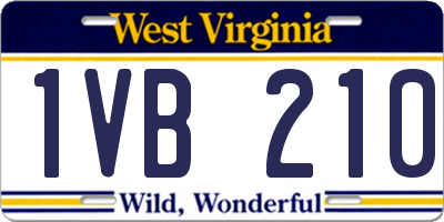 WV license plate 1VB210