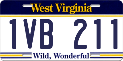 WV license plate 1VB211