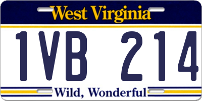 WV license plate 1VB214