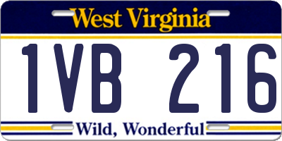 WV license plate 1VB216