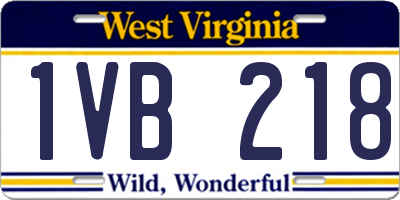 WV license plate 1VB218