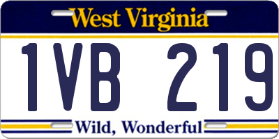 WV license plate 1VB219