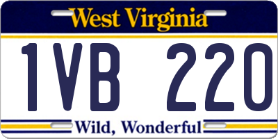 WV license plate 1VB220