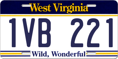 WV license plate 1VB221