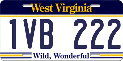 WV license plate 1VB222