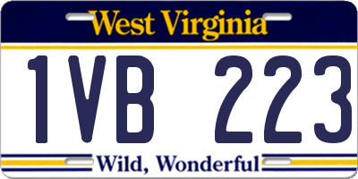 WV license plate 1VB223