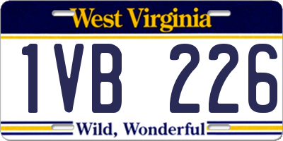 WV license plate 1VB226