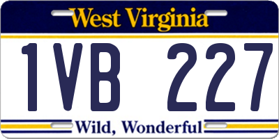 WV license plate 1VB227