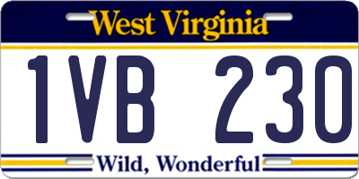 WV license plate 1VB230