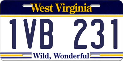 WV license plate 1VB231