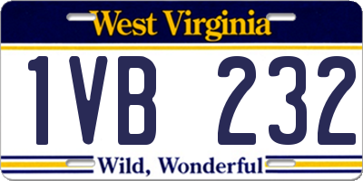 WV license plate 1VB232