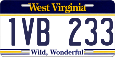 WV license plate 1VB233