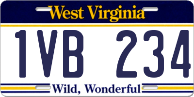 WV license plate 1VB234