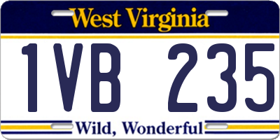 WV license plate 1VB235