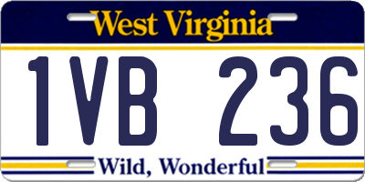 WV license plate 1VB236