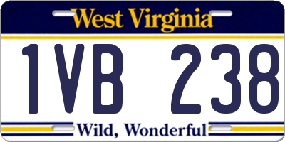 WV license plate 1VB238