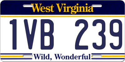 WV license plate 1VB239