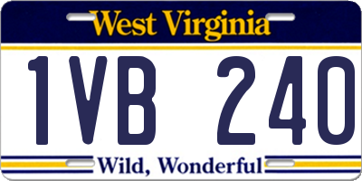 WV license plate 1VB240