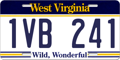 WV license plate 1VB241
