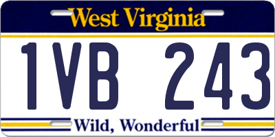 WV license plate 1VB243