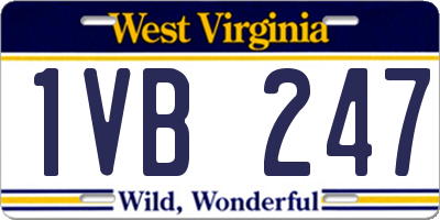 WV license plate 1VB247