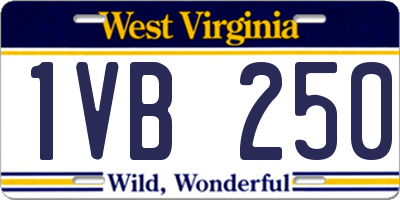 WV license plate 1VB250
