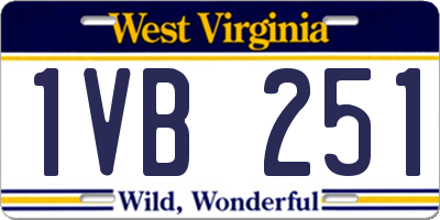 WV license plate 1VB251